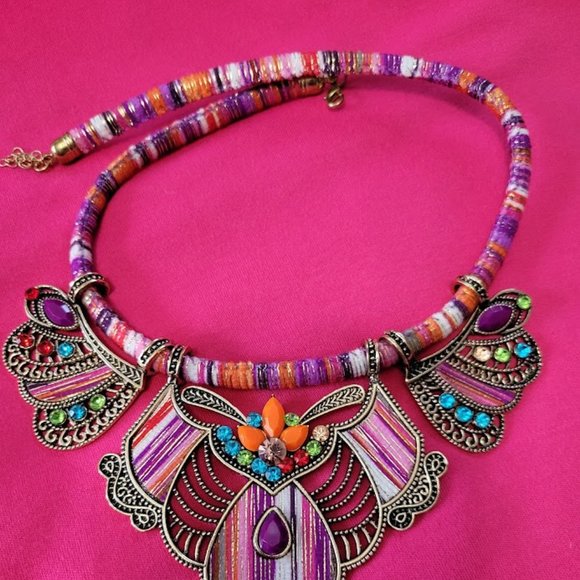 Statement Necklace with Matching Earrings - Picture 2 of 5